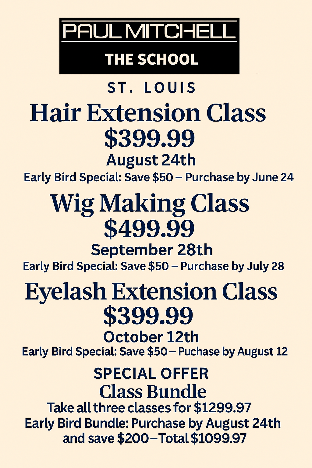 PMTS- St. Louis Bundle & Save – Get Certified in Hair Extensions, Wig Making, and Eyelash Extensions!