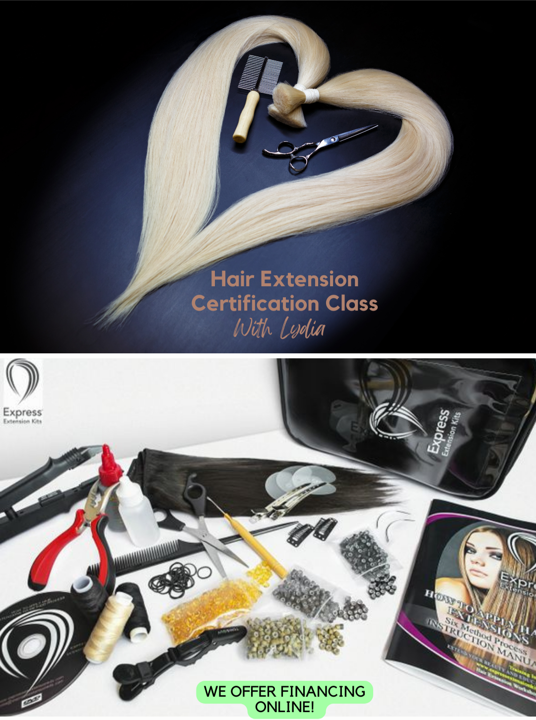 Hair Extension tool kit and certification  CHICAGO