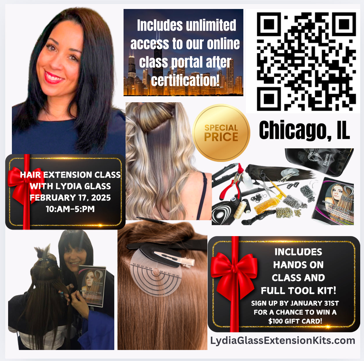 Hair Extension tool kit and certification  CHICAGO