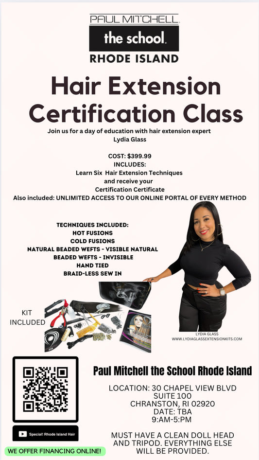 Paul Mitchell the school Rhode Island-Class date: TBA 9:AM-5:PM