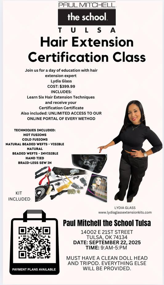Paul Mitchell Tulsa Hair Extension class 09/22/2025
